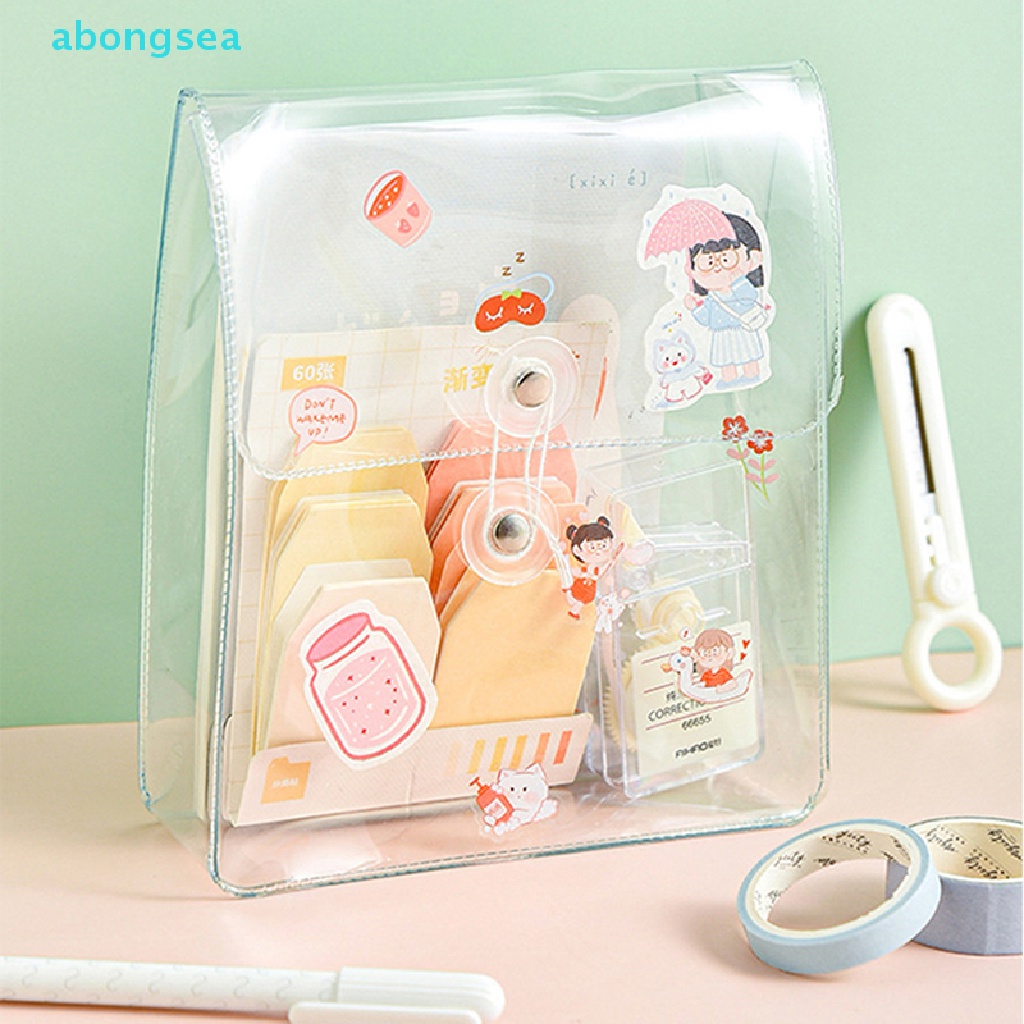 abongsea-transparent-cosmetic-bag-waterproof-pvc-pencil-toiletry-carry-pouch-portable-organizer-stationery-storage-bag-supplies-office-nice