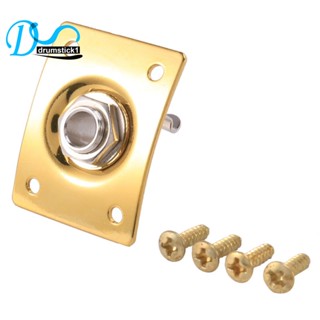 【High quality】Square Style Jack Plate Guitar Bass Jack 1/4 Output Input Jack Socket For Electric Guitar Parts &amp; Accessories Gold