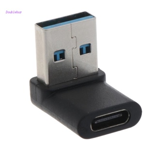 Doublebuy 10Gbps USB 3.0 Adapter Male to Female Type C Converter USB-C Data Sync Extension Adapter for Laptop 90 Degree