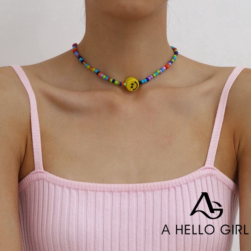 a-hello-girl-สร้อยคอลูกปัด-รูปหน้ายิ้ม-แฮนด์เมด-เครื่องประดับแฟชั่น-สําหรับผู้หญิง