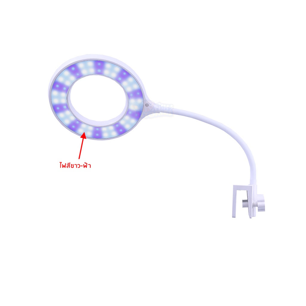 ไฟledสีขาวฟ้า-แบบโดนัท-ปรับหมุนได้-360-องศา-โคมไฟตู้ปลา-ไฟตู้ปลา-ไฟ-sobo-sd-10w-โคมไฟหนีบข้างตู้ปลา