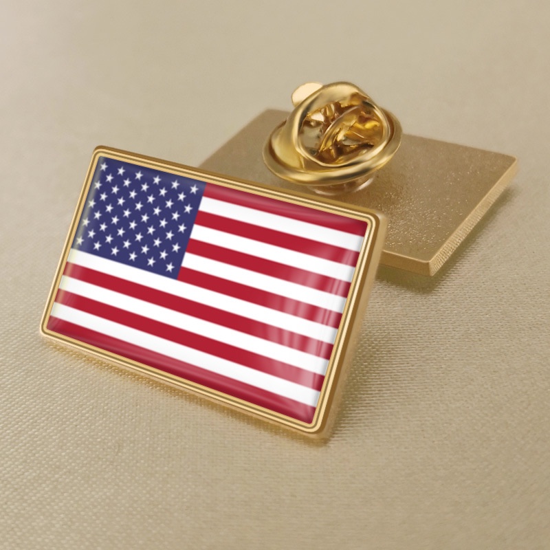 เข็มกลัด-รูปธงอเมริกัน-ประดับคริสตัล-ชุบทอง