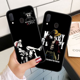 เคสโทรศัพท์ซิลิโคน แบบนิ่ม ลายวันพีช สีดํา สําหรับ Samsung Galaxy A10 A10S A20 A20S A30 A30S A50 A50S A70 A70S