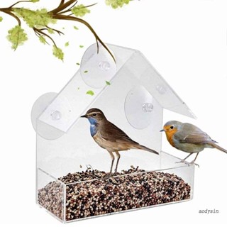 Aod Acrylic Bird Feeder for Window Clear Bird Feeders Treat Feeding Dispenser House