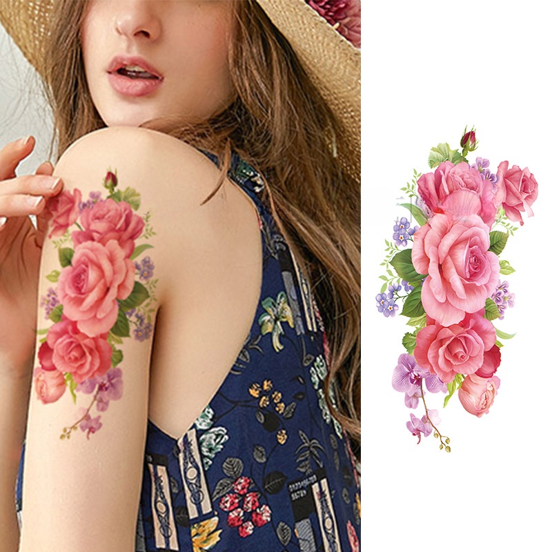 colorful-flower-tattoo-paper-waterproof-temporary-tattoo-stickers-for-women-body-art-scar-cover