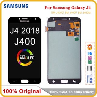 Super AMOLED ชุดประกอบหน้าจอสัมผัสดิจิทัล LCD สําหรับ Samsung Galaxy J4 J400 J400F J400G DS SM-J400F