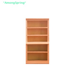 Amongspring&gt; ใหม่ โมเดลตู้เก็บหนังสือจิ๋ว 1:12 สําหรับตกแต่งบ้านตุ๊กตา