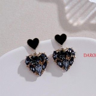 Daron ต่างหูสตั๊ด ผู้หญิง อินเทรนด์ รัก หัวใจ คริสตัล เครื่องประดับแฟชั่น