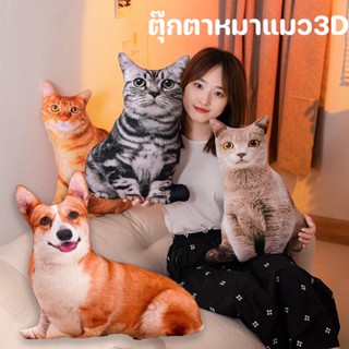 พร้อมส่ง😺 ตุ๊กตาหมาแมว3D ของเล่นตุ๊กตา 50cm เบาะน่ารัก ของขวัญวันเกิด