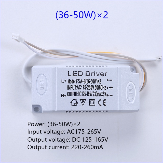 อะแดปเตอร์ไดร์เวอร์ LED 3 สี สําหรับหม้อแปลงไฟ LED AC220V 12-24W 24-40W ...