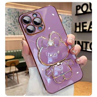 เคสโทรศัพท์มือถือนิ่ม ลายกระต่ายน่ารัก หมุนได้ 360 องศา พร้อมกระจก สําหรับ OPPO A15 A15s A55 A54 A53 A33 A52 A92 A31 A9 A5 2020 A7 A5s A12 A11k