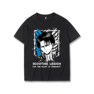 S-5XL เสื้อยืดอะนิเมะ Attack On Titan Levi Ackerman INS เสื้อยืดแขนสั้น super fire