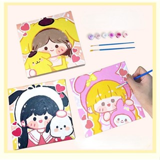 ภาพวาดสีน้ํามันดิจิตอล รูปการ์ตูน Sanrio ของเล่นสําหรับเด็ก