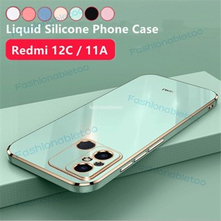เคสซิลิโคนนิ่ม ทรงสี่เหลี่ยม กันกระแทก สําหรับ Redmi 12C 11A 12 C 11 A Redmi12C Redmi11A