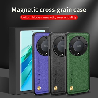 For huawei Honor Magic5 Pro Lite x9a x40 Shockproof Cover Luxury Leather Cross pattern Casing Magnetic shell