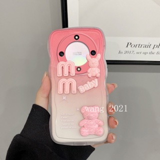 New Phone Case เคส Honor X9a X9 5G Honor 70 INS Popular Hot Deals Gradient Big Wave Casing Cute Cartoon Three-dimensional Doll Bear Soft Cover 2023 เคสโทรศัพท