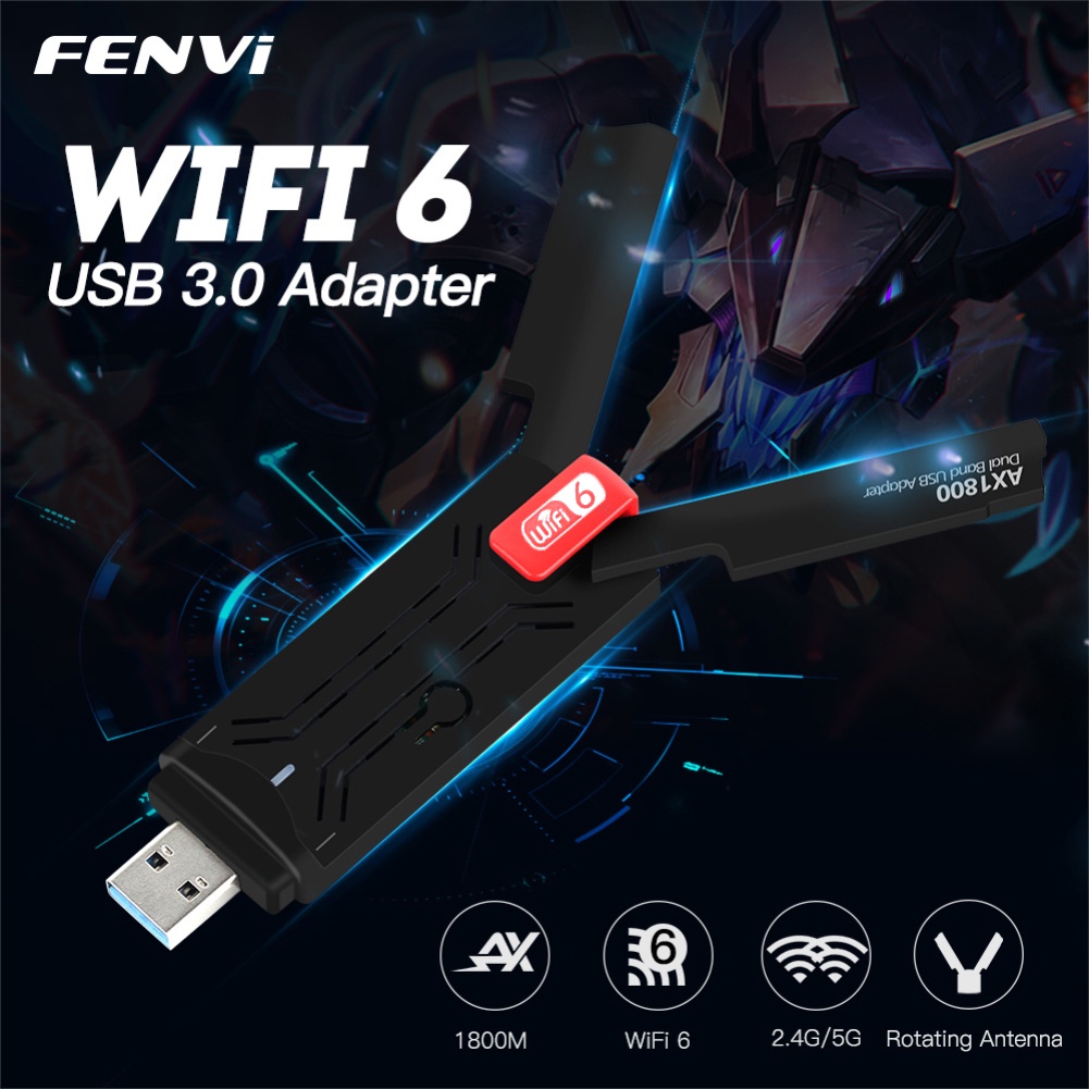 อะแดปเตอร์-usb-wifi-6-1800mbps-802-11ax-2-4g-5ghz-usb-3-0การ์ดเครือข่ายไร้สายรองรับ-windows-7-10-11