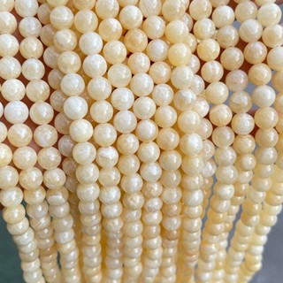3a ลูกปัดหินธรรมชาติ สีเบจ สําหรับทําเครื่องประดับ สร้อยคอ สร้อยข้อมือ DIY 6 8 10 มม.