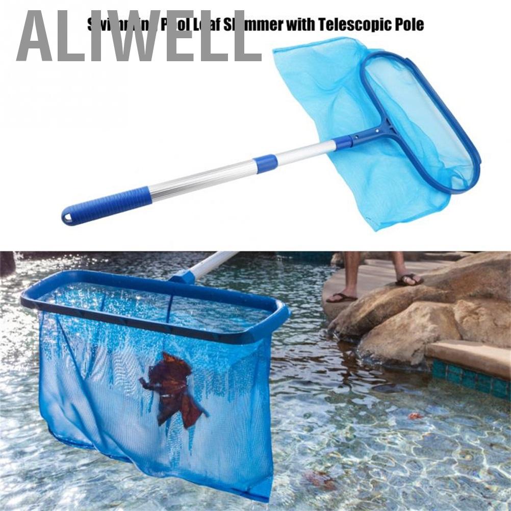 aliwell-pool-landing-net-with-telescopic-pole-swimming-skimmer-leaf-clean-for-spas