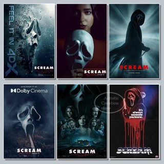 โปสเตอร์ภาพยนตร์สยองขวัญ Scream 2022 HD สไตล์โมเดิร์น สําหรับตกแต่งผนังบ้าน ห้องนอน ครอบครัว