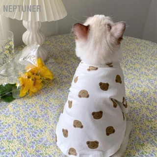  NEPTUNER เสื้อยืดสุนัขแขนสั้นระบายอากาศดูดซับเหงื่อผ้าฝ้ายน่ารักลูกสุนัขเสื้อผ้าแมวสำหรับฤดูใบไม้ผลิฤดูร้อน