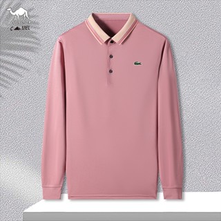 เสื้อโปโลแขนยาวลําลอง แฟชั่นสําหรับผู้ชาย มี 6 สี