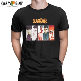 S-5XL Men Slam Dunk Basketball T Shirts Anime Manga Japan Pure Cotton Clothing Funny Short Sleev_08