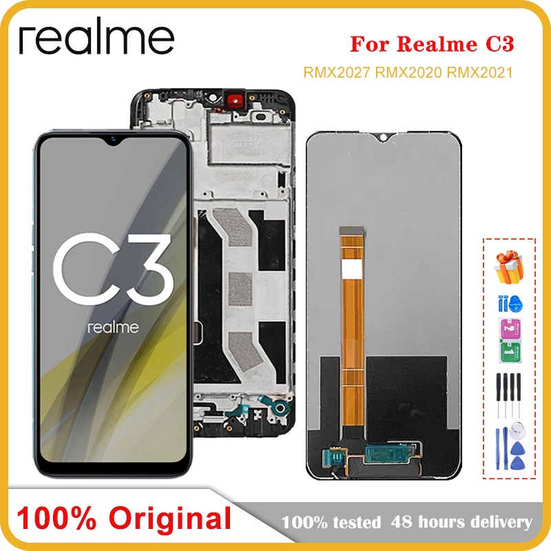 ของแท้-หน้าจอสัมผัส-lcd-6-5-นิ้ว-สําหรับ-oppo-realme-c3-rmx2027-rmx2021-rmx2020-realme-c3