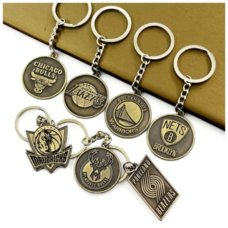 High Quality NBA Warrior Keychain Lakers Spurs Celtics Thunder Rocket Hot Basketball Team Logo Key Pendant Ring Bag LY