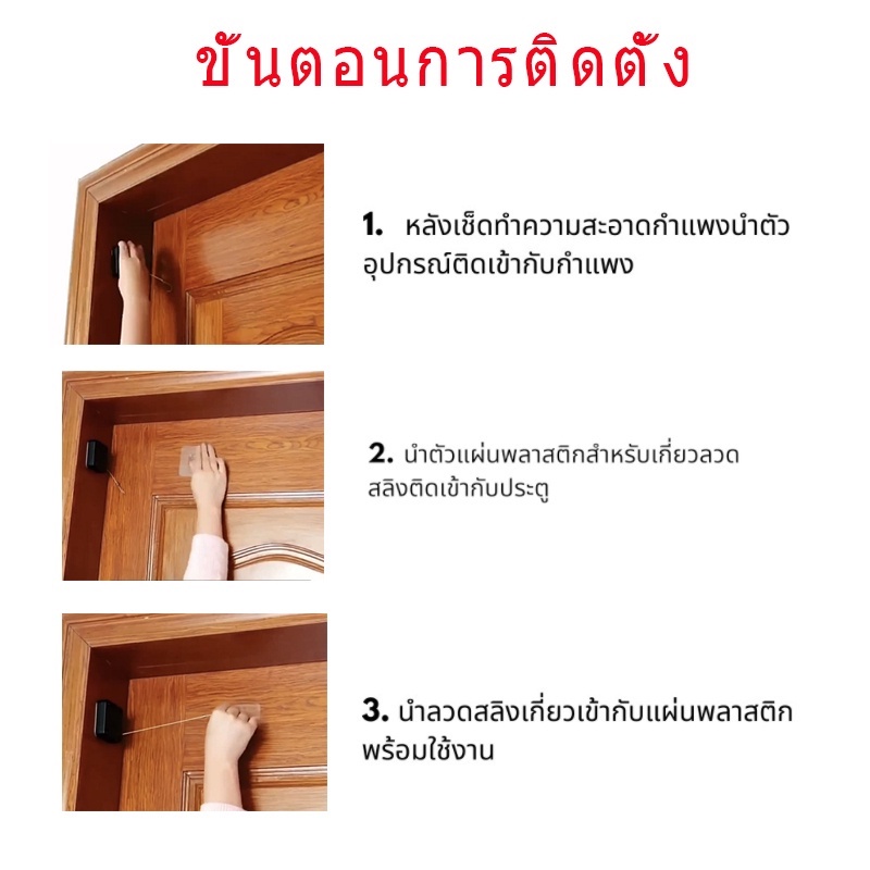 อุปกรณ์ปิดประตูอัต-โนมัติระบบเซนเซอร์-กล่องลวดสลิง-แบบเหลี่ยม-ตัวดึงปิดประตู-โช๊คสลิงปิดประตูเอง