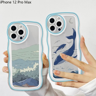 เคสไอโฟน iPhone 11 12 Pro Max 12 Mini เคสโทรศัพท์มือถือแบบนิ่ม กันกระแทก ลายการ์ตูนทิวทัศน์สวยงาม สร้างสรรค์ แฟชั่น