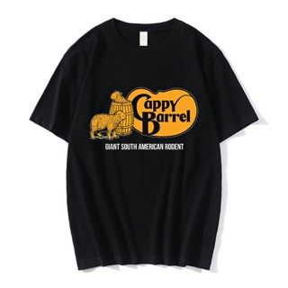 Osih 【พร้อมส่ง】เสื้อยืดแขนสั้นลําลอง ผ้าฝ้าย พิมพ์ลายกราฟฟิค Cappy Barrel Capybara สไตล์โกธิค โอเวอร์ไซซ์ แนวสตรีท สําหร