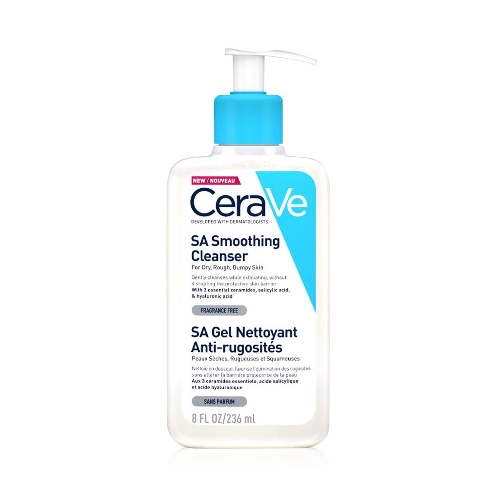 เซราวี-cerave-sa-smoothing-cleanser-236ml-เซราวี-ผลิตภัณฑ์ทำความสะอาดผิวหน้า-สำหรับผิวหยาบกร้าน-ไม่เรียบเนียน