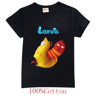 Larva Children 100% Cotton Tracksuit 0collar T-shirt Girls Tops Boys Shirt_03