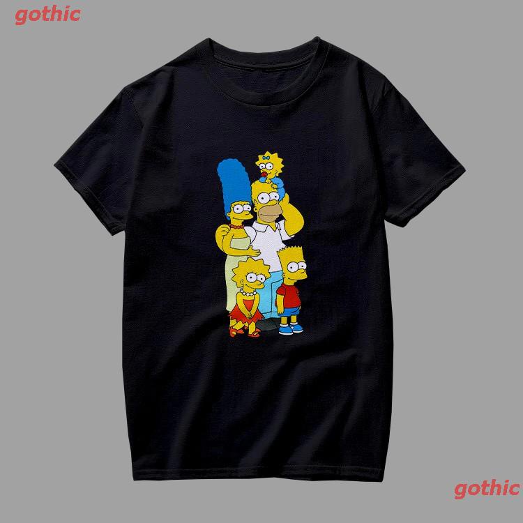 gothic-ซิมป์สันเสื้อยืดผู้ชายและผู้หญิง-เสื้อยืด-the-simpson-ลายเท่ห์ๆ-กวนๆ-น่ารักๆ-เสื้อยืดลายการ์ตูนผู้ชาย-03