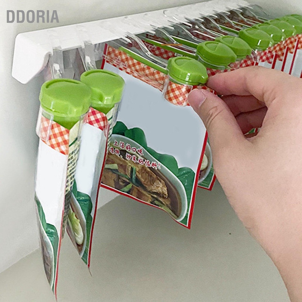 ddoria-เครื่องปรุงรสกระเป๋าคลิปแร็คหมุนได้ติดผนังเครื่องเทศผู้ถือคลิปกระเป๋าจ่ายปิดสำหรับห้องครัว