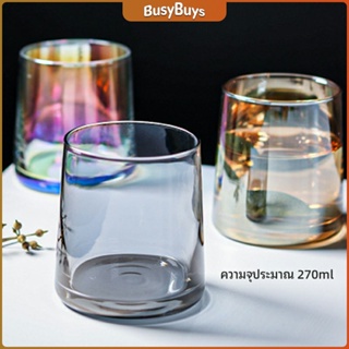 B.B. ถ้วยแก้ว สั้นสีโฮโลแกรม แก้วสีรุ้ง พร้อมส่ง ของขวัญวันเกิด glass cup