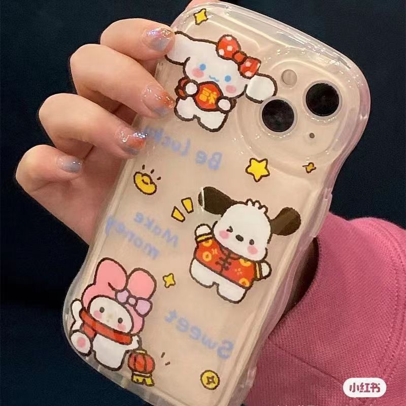 เคสมือถือ-แบบใส-ลายการ์ตูนซานริโอ้-กันกระแทก-สําหรับ-iphone-13-14-pro-max-12-11-xr-8-plus