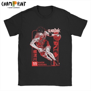 S-5XL Rukawa Slam Dunk Basketball T-Shirt for Men Novelty Pure Cotton Tee Shirt O Neck Short Sleeve T Shirts Gift Idea C