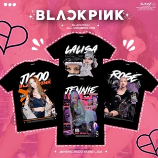 เสื้อยืดพิมพ์ลายแฟชั่น 【ผ้าฝ้ายแท้】ผ้าฝ้าย 100%เสื้อเชิ้ต Blackpink | ชุด Blackpink | เจนนี่ | Jisoo | ลิซ่า | กุหลาบ |