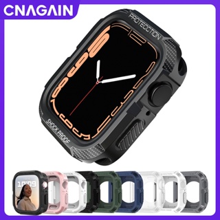 Cnagain เคสนาฬิกาข้อมือ TPU ทนทาน อุปกรณ์เสริม สําหรับ Apple watch case 44 มม. 40 มม. 45 มม. 41 มม. 8 se 6 5 3 iWatch serie 7