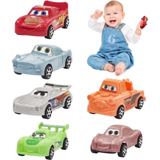 รถแข่ง Pixar Cars Lightning McQueen Mater Sheriff Jakson Storm Cruz Ramirez Finn McMissile ของเล่นสําหรับเด็ก 6 ชิ้น