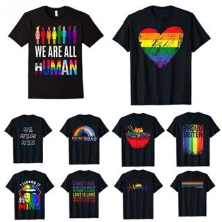 เสื้อคู่วินเทจ LGBT Pride Flag หมายถึง เกย์ภูมิใจ &amp;amp;เลสเบี้ยนเรนโบว์ธงเสื้อยืดกะเทยข้ามเพศ LGBTQ ผู้ชายผู้หญิงทีท็อปส