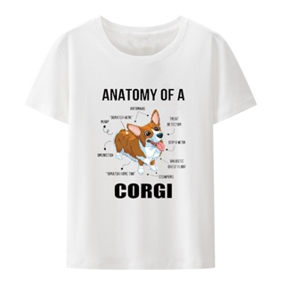 [S-5XL] เสื้อยืดลําลอง แขนสั้น คอกลม พิมพ์ลาย Anatomy Of A Corgi ทรงหลวม แบบสร้างสรรค์ สําหรับสัตว์เลี้ยง สุนัข