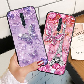 เคสโทรศัพท์มือถือ ซิลิโคนนุ่ม ลายผีเสื้อ ประดับเพชร สําหรับ OPPO Reno 2 F 2F 3 Pro 10X Zoom