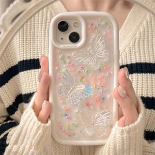 เคสโทรศัพท์มือถือ อีพ็อกซี่ เรซิ่นแข็ง กันกระแทก ลายผีเสื้อ 3D หรูหรา สําหรับ iPhone 14PROMAX 12PROMAX 11PROMAX 12PRO 13 13PRO 13PROMAX 14 14PRO 14PLUS