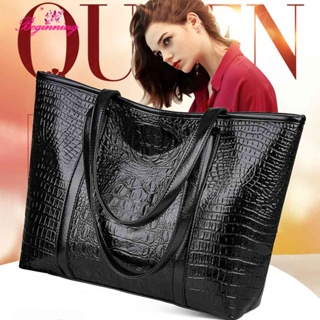 ✿ beginning ✿ Retro Crocodile Leather Women Handbag Large Capacity Shoulder Shopping Bag Hot ✿