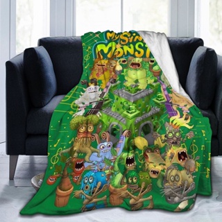 ผ้าห่ม ผ้าสักหลาด แบบนิ่มพิเศษ พิมพ์ลาย My Singing Monsters ให้ความอบอุ่น ซักทําความสะอาดได้