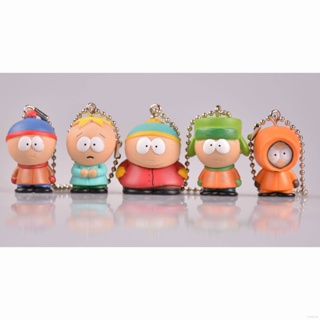 Cute 5pcs South Park Action Figure Dolls Keychain Gift For Kids Backpack Pendant Toys For Kids Key Chain Ornament