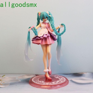 Allgoods ตุ๊กตาฟิกเกอร์ รูปปั้นการ์ตูน Miku Hatsune Kawaii Miku Hatsune น่ารัก ขนาดเล็ก สําหรับตกแต่งบ้าน